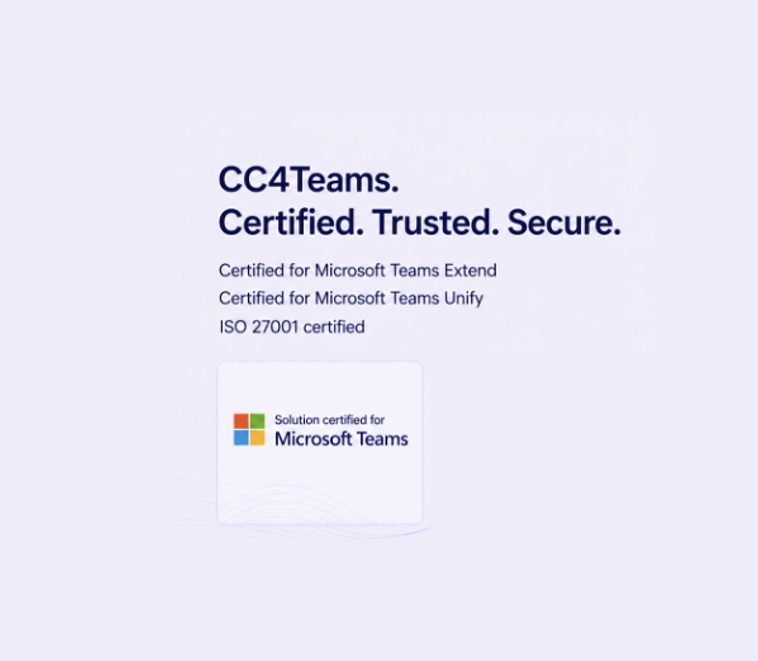 CC4Teams is Microsoft certified for Extend